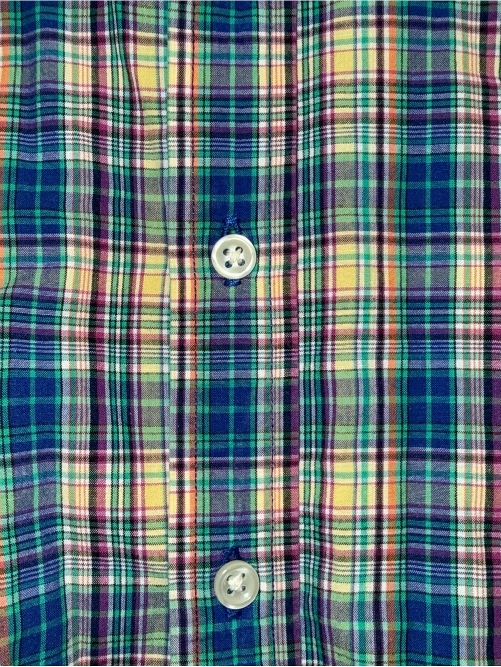 Polo by Ralph Lauren Short-Sleeve Plaid Button-Down Shirt - Blue/Green size M